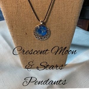 NWT Handmade Moon & Stars Pendant w/ Cabs in 3 Styles!